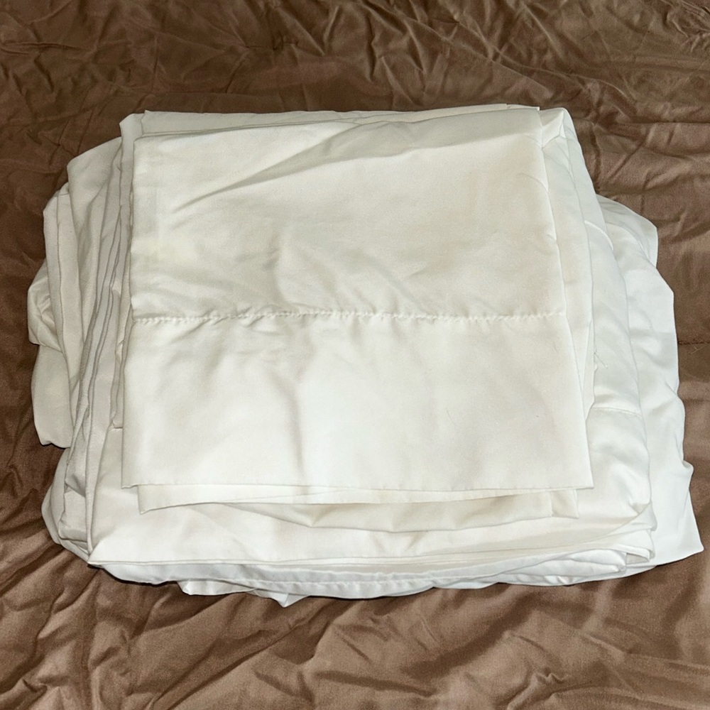 King Bedding Sheet Set White